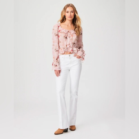 Paige Laurel Canyon High Rise Bootcut Jean In Crisp White Women’s Size 26 NWT